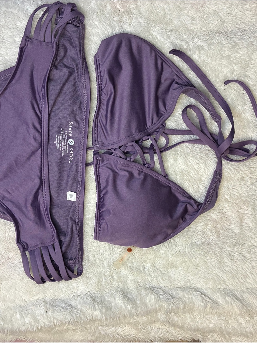 Shade & Shore Lavender Strappy Triangle Bikini